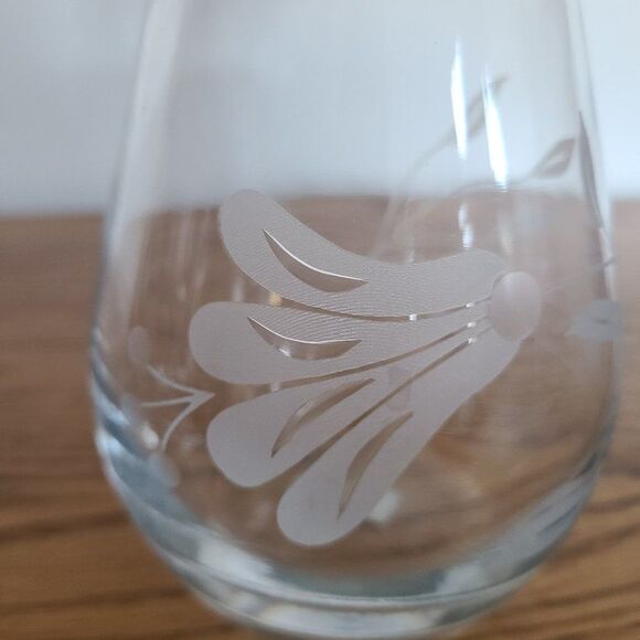 Pasabahce Floral Etched Glass Vase  |  Made in Turkey  |  Beautiful! - Picture 4 of 14